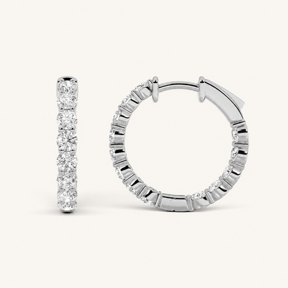 4CT Round Cut Lab Grown Diamond InsideOut Hoop Earrings