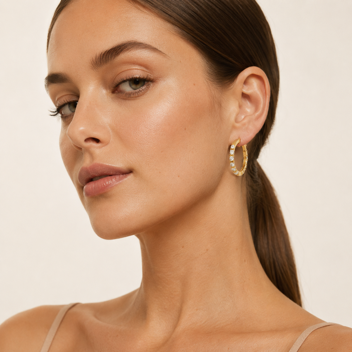 2CT Round Cut Lab Grown Diamond InsideOut Hoop Earrings