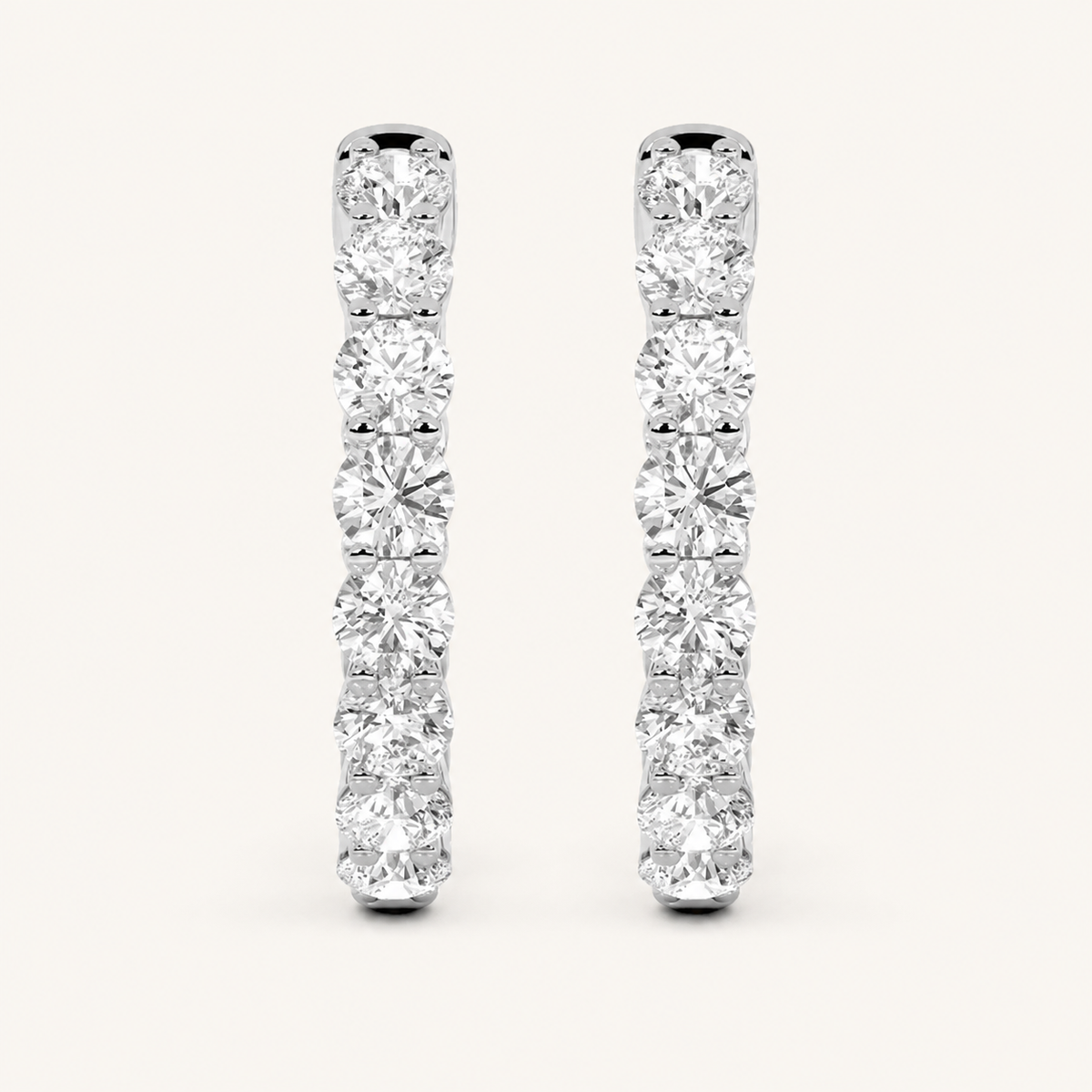 4CT Round Cut Lab Grown Diamond InsideOut Hoop Earrings