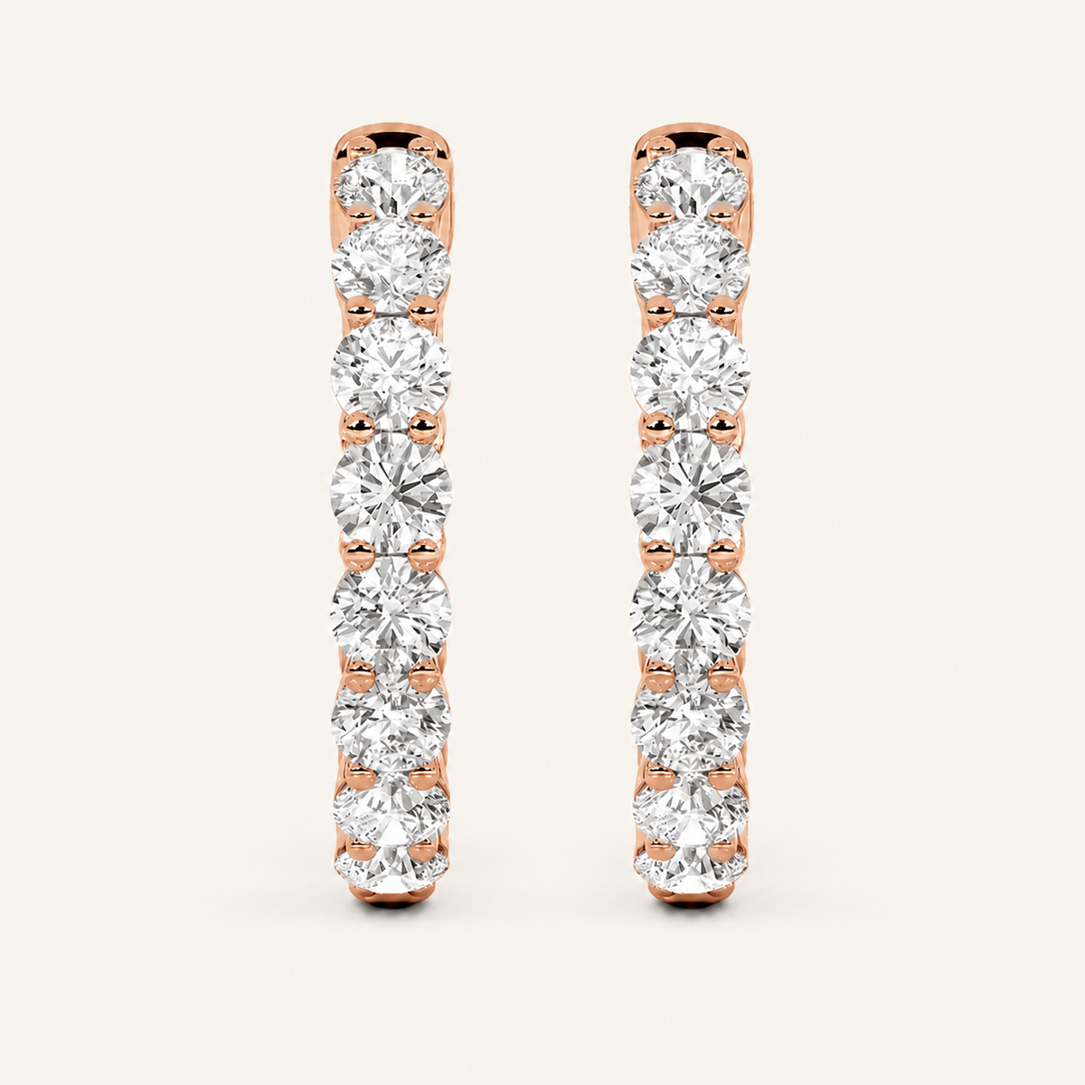 2CT Round Cut Lab Grown Diamond InsideOut Hoop Earrings