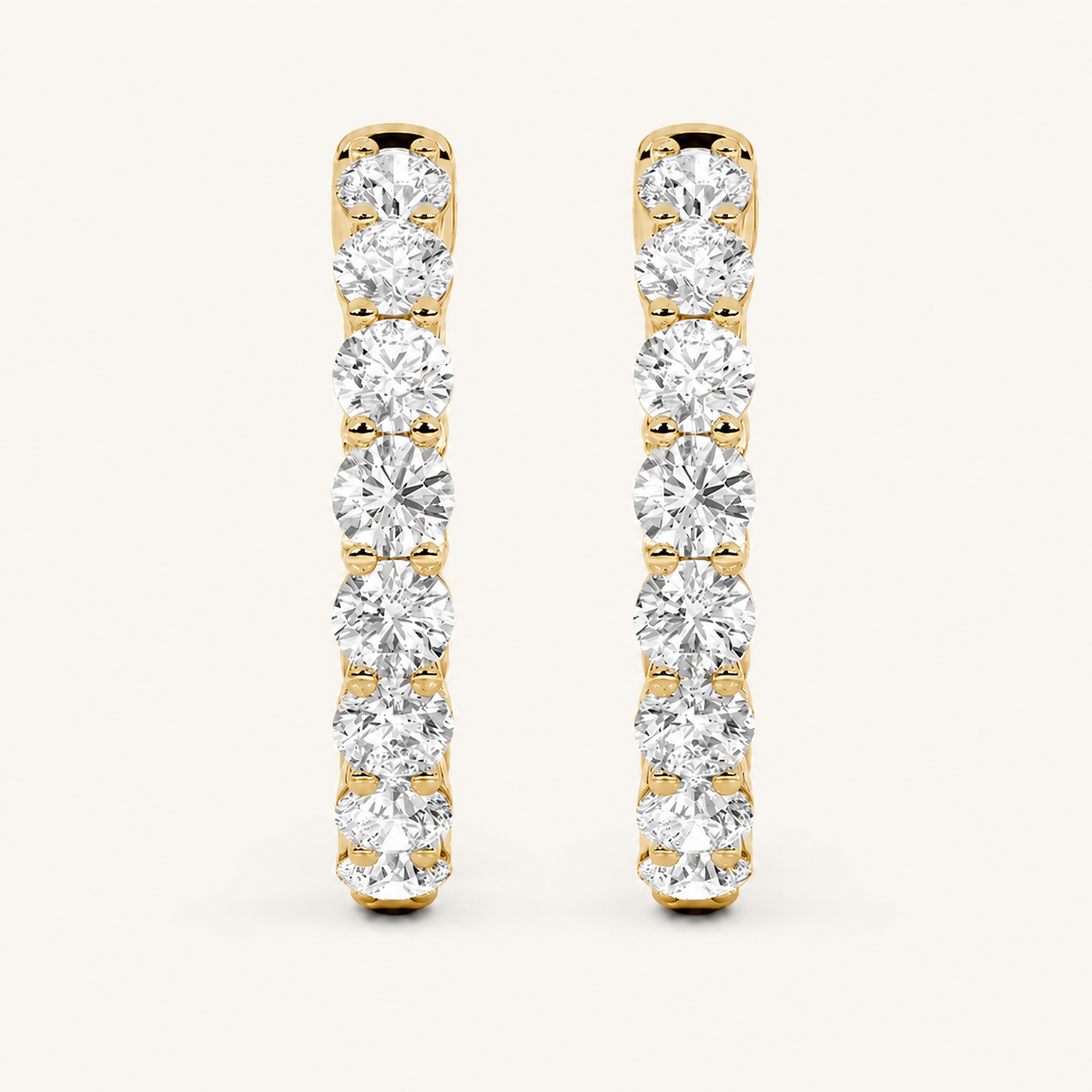 4CT Round Cut Lab Grown Diamond InsideOut Hoop Earrings