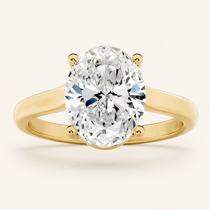 2CT Oval Cut Lab Grown Diamond Solitaire Ring