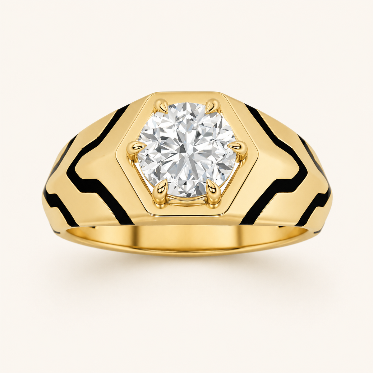 1.5CT Round Cut Lab Grown Diamond Solitaire Men's Ring