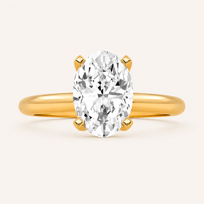 1CT Oval Cut Lab Grown Diamond Solitaire Ring