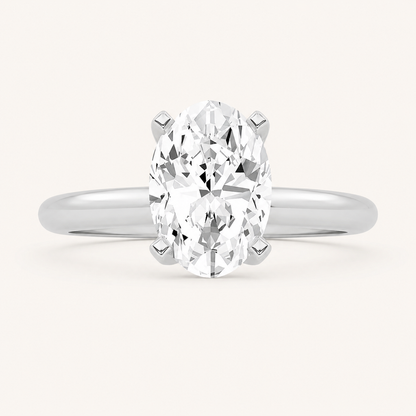 1CT Oval Cut Lab Grown Diamond Solitaire Ring
