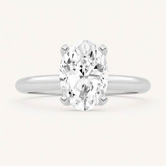 1CT Oval Cut Lab Grown Diamond Solitaire Ring
