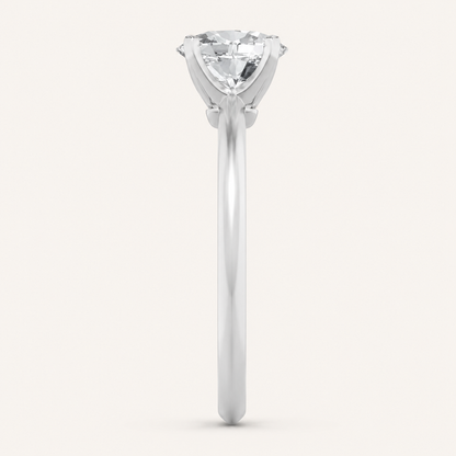 1CT Oval Cut Lab Grown Diamond Solitaire Ring