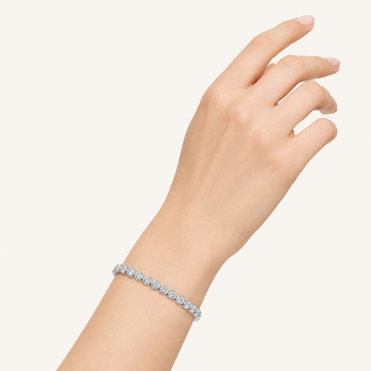 5CT Round Cut Lab Grown Diamond Tennis Bracelet