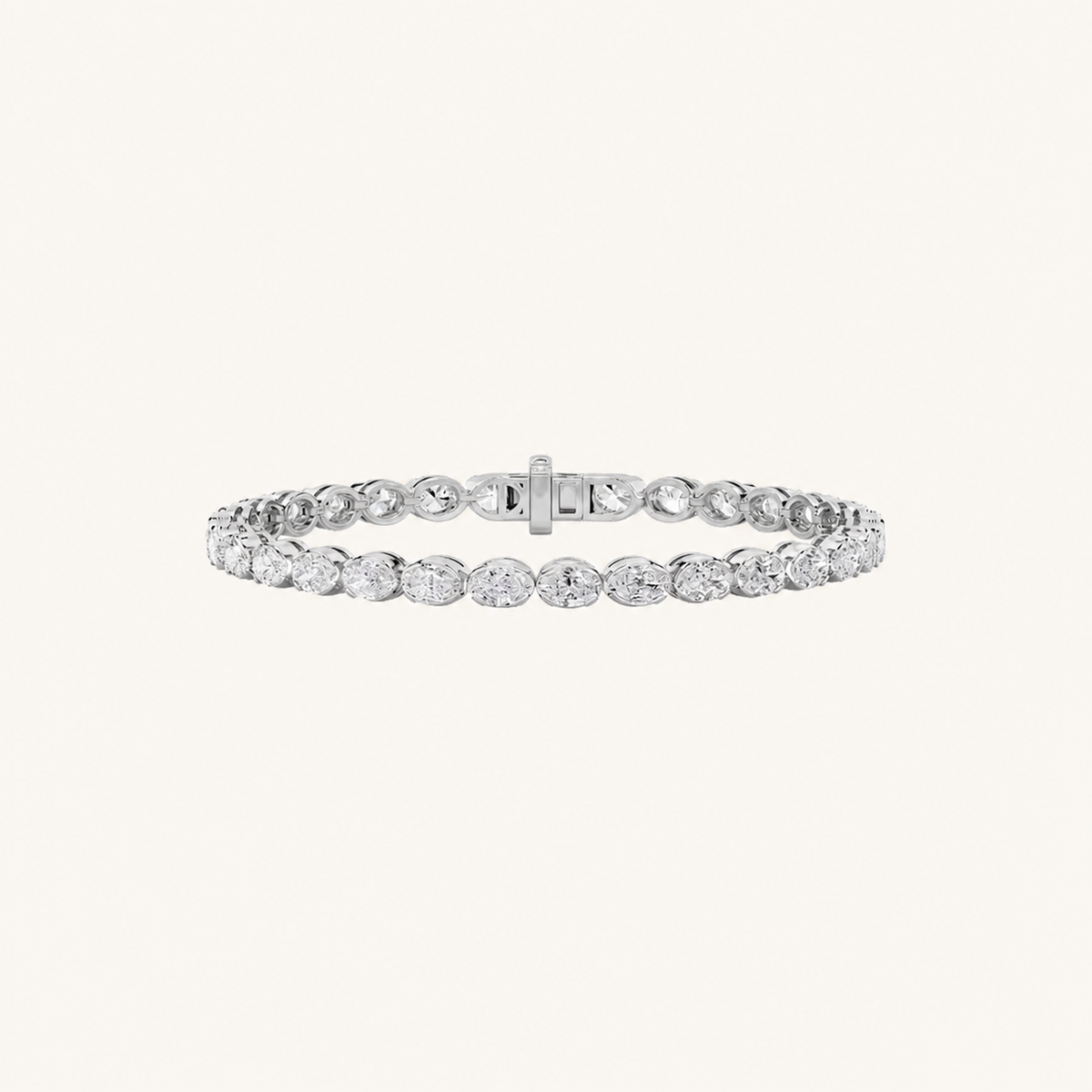 7CT Oval Cut Lab Grown Diamond Tennis Bracelet
