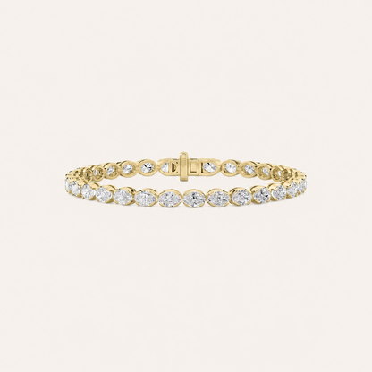 7CT Oval Cut Lab Grown Diamond Tennis Bracelet