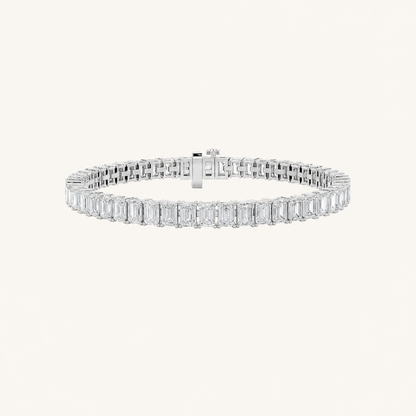 7CT Emerald Cut Lab Grown Diamond North South Bracelet