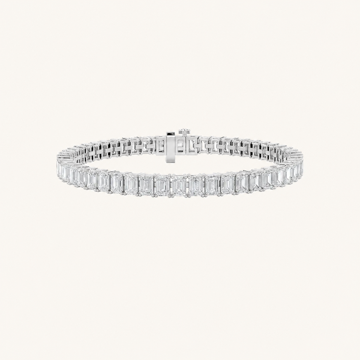 9.25CT Emerald Cut Lab Grown Diamond North South Bracelet