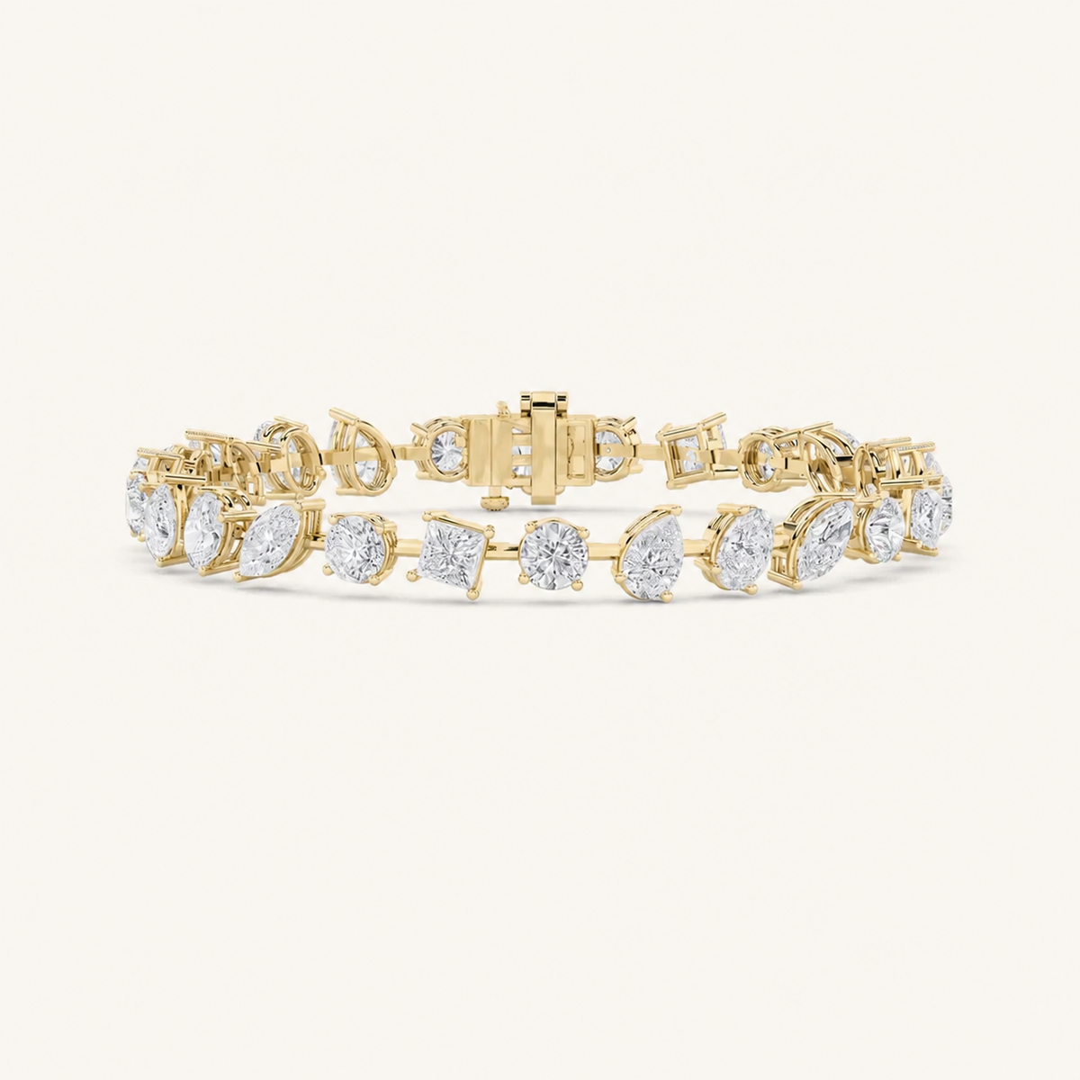 10.50CT Mixed Shape Lab Grown Diamond North South Bracelet
