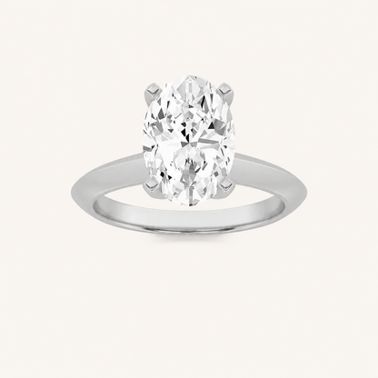3CT Oval Cut Lab Grown Diamond Solitaire Ring