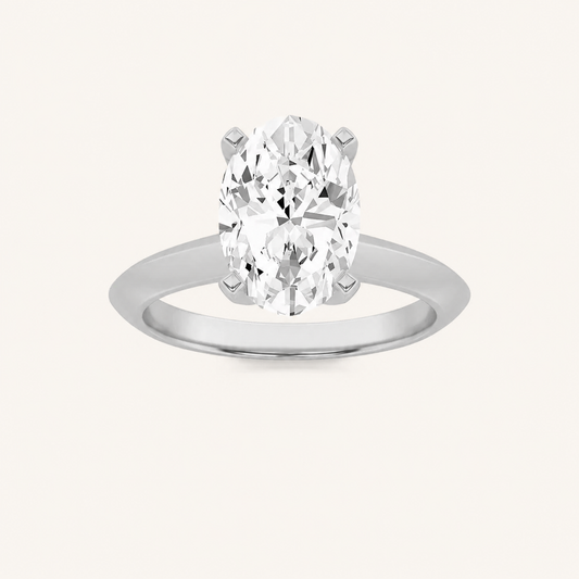 3CT Oval Cut Lab Grown Diamond Solitaire Ring