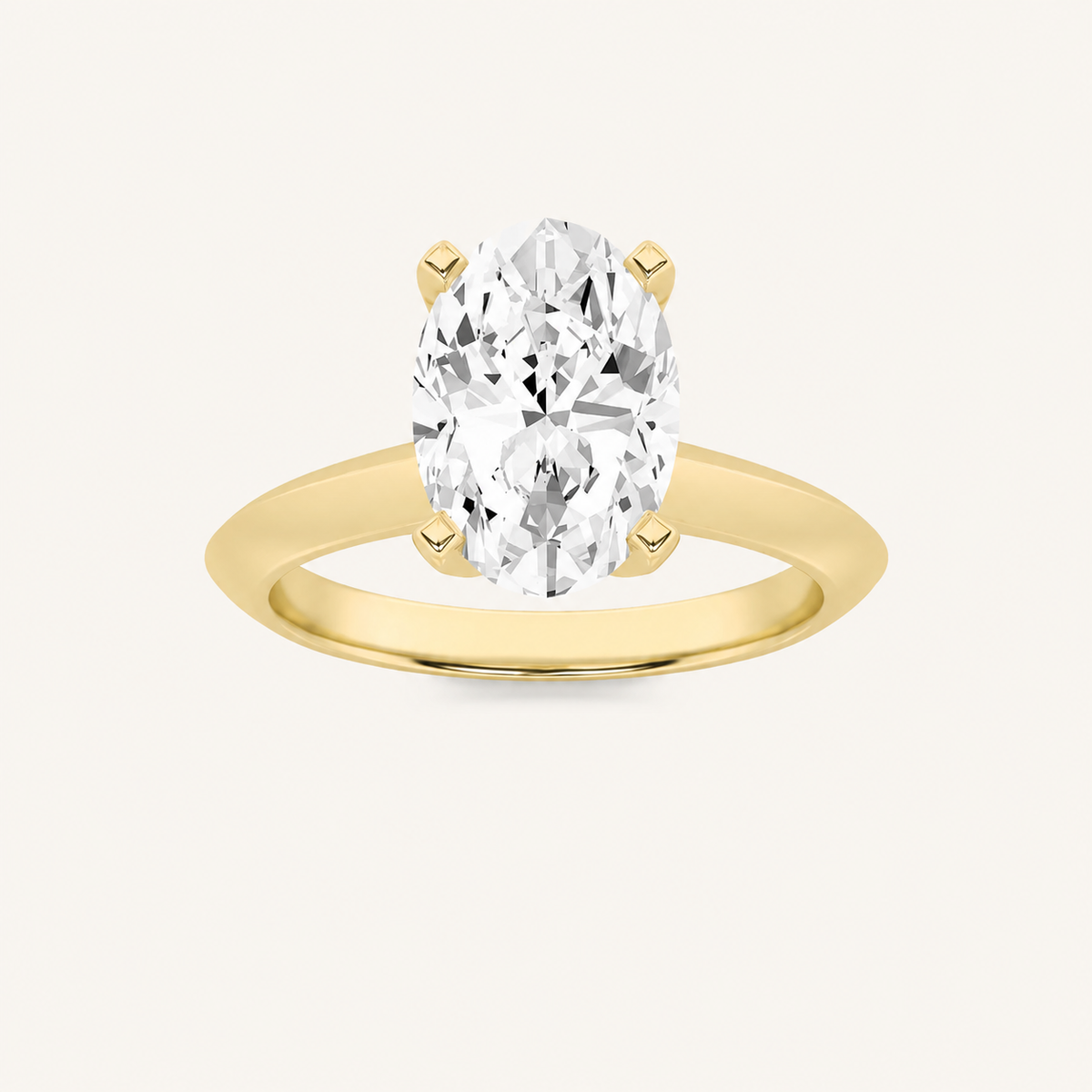 3CT Oval Cut Lab Grown Diamond Solitaire Ring