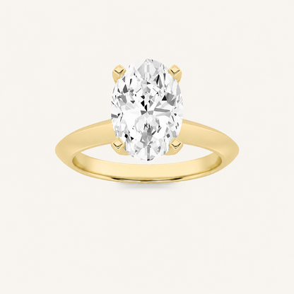 3CT Oval Cut Lab Grown Diamond Solitaire Ring