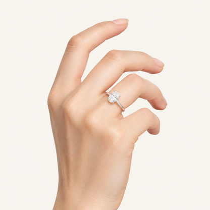 3CT Oval Cut Lab Grown Diamond Solitaire Ring