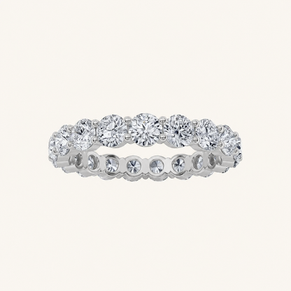 3.75CT Round Cut Lab Grown Diamond Split Prong Eternity Ring
