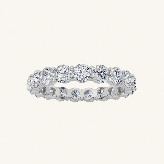 3.75CT Round Cut Lab Grown Diamond Split Prong Eternity Ring