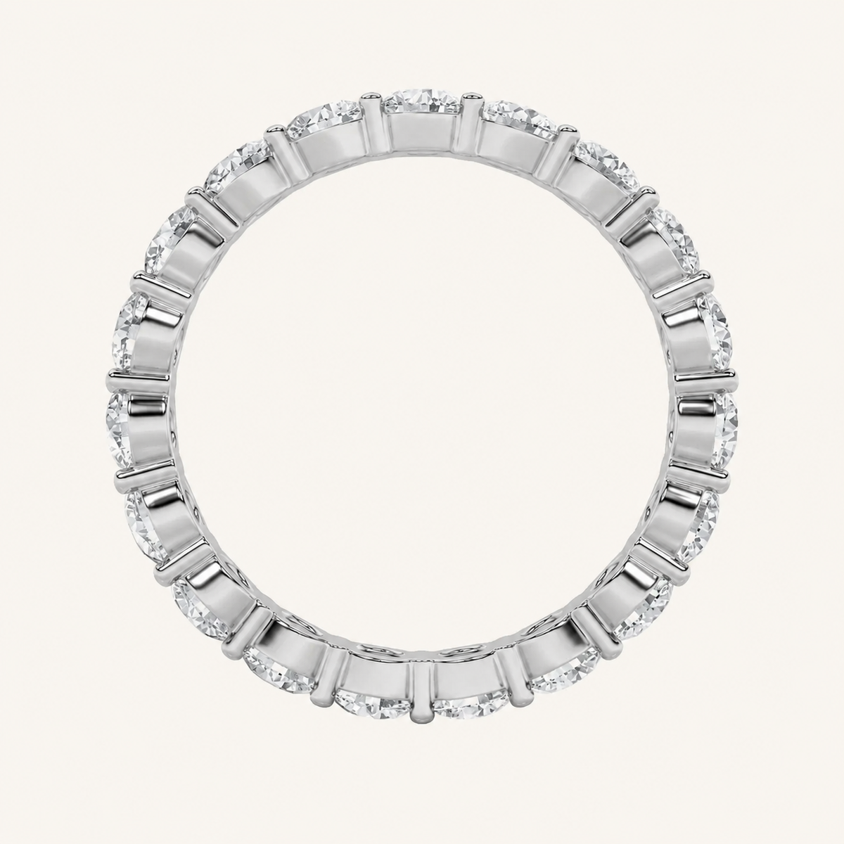 3.6CT Round Cut Lab Grown Diamond Split Prong Eternity Ring