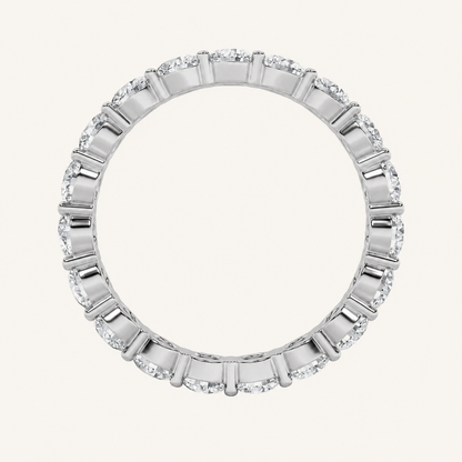 4CT Round Cut Lab Grown Diamond Split Prong Eternity Ring