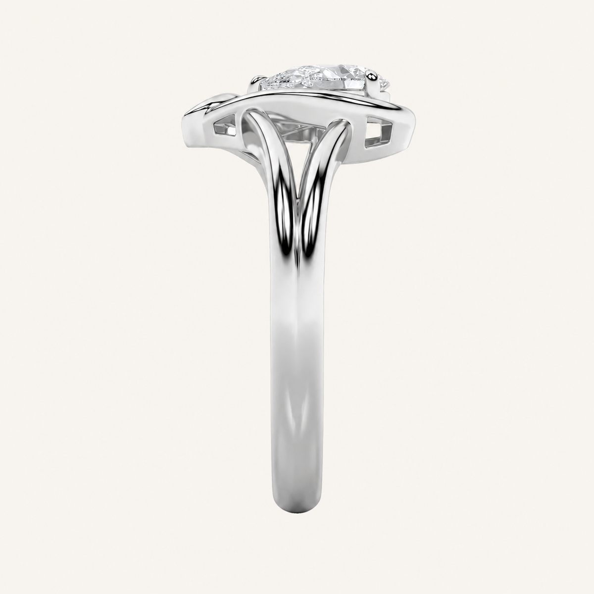 0.50CT Pear Cut Lab Grown Diamond Solitaire Ring