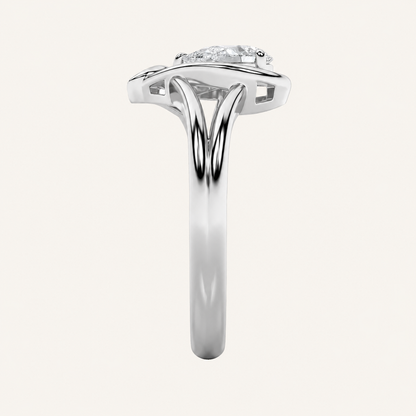 0.50CT Pear Cut Lab Grown Diamond Solitaire Ring