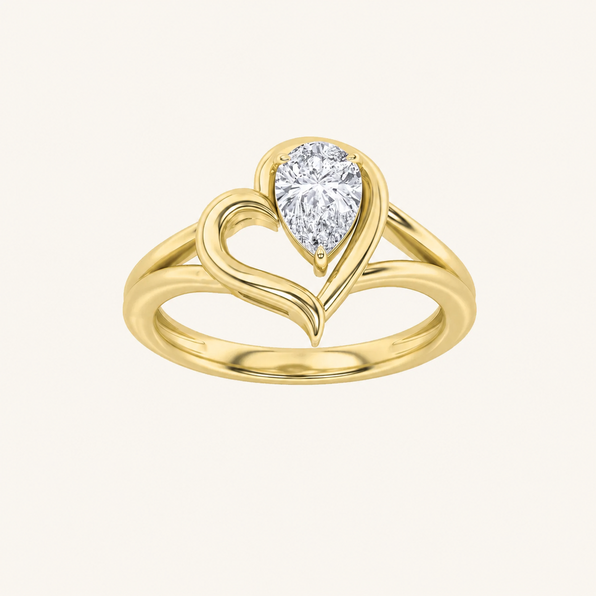 0.50CT Pear Cut Lab Grown Diamond Solitaire Ring