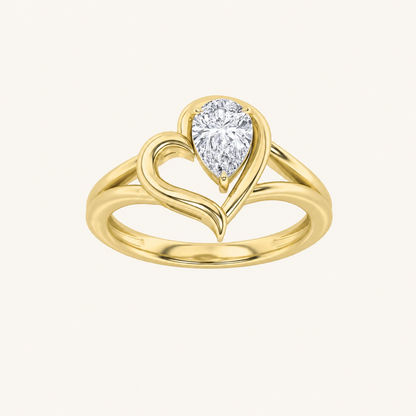0.50CT Pear Cut Lab Grown Diamond Solitaire Ring