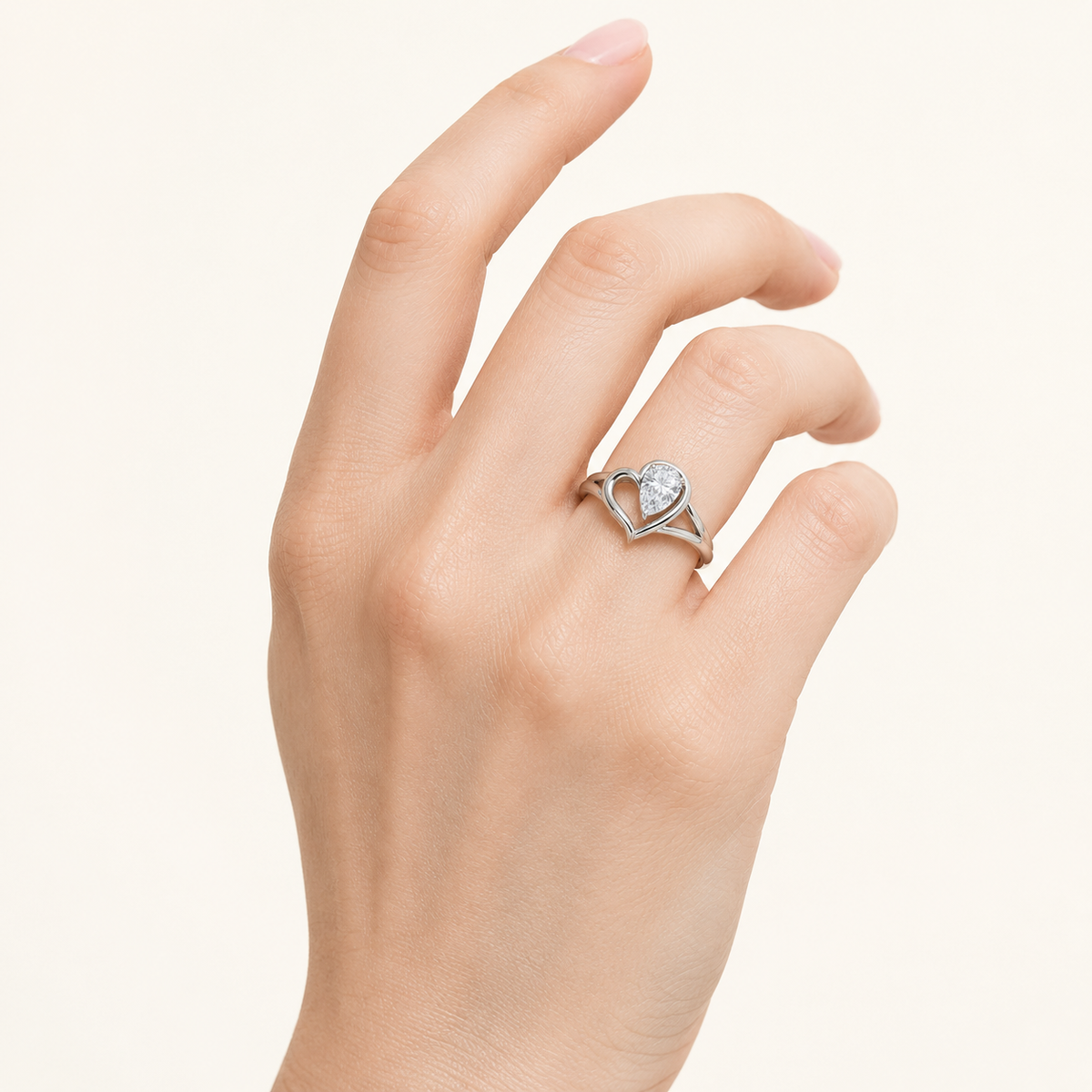 0.50CT Pear Cut Lab Grown Diamond Solitaire Ring