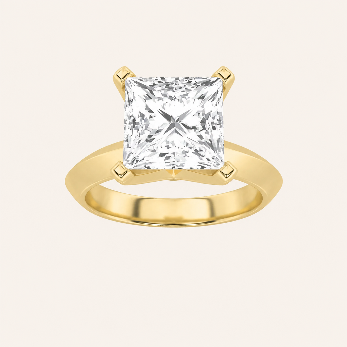 1CT Princess Cut Lab Grown Diamond Solitaire Ring