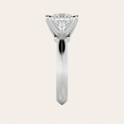3CT Princess Cut Lab Grown Diamond Solitaire Ring