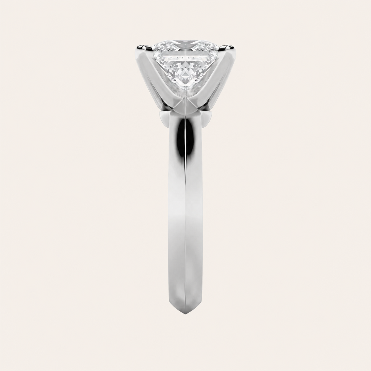2CT Princess Cut Lab Grown Diamond Solitaire Ring