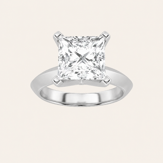 1CT Princess Cut Lab Grown Diamond Solitaire Ring