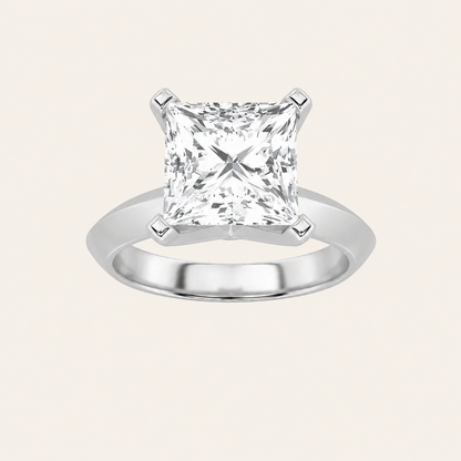 3CT Princess Cut Lab Grown Diamond Solitaire Ring