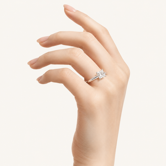 1CT Princess Cut Lab Grown Diamond Solitaire Ring