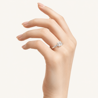 2CT Princess Cut Lab Grown Diamond Solitaire Ring