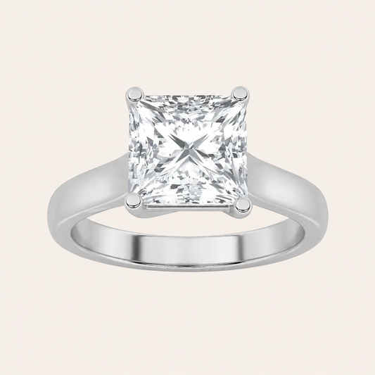 1CT Princess Cut Lab Grown Diamond Solitaire Ring