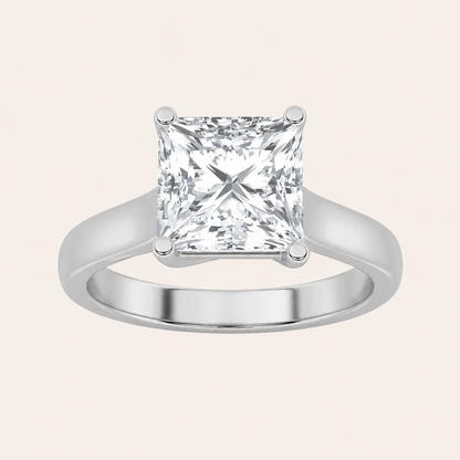 2CT Princess Cut Lab Grown Diamond Solitaire Ring