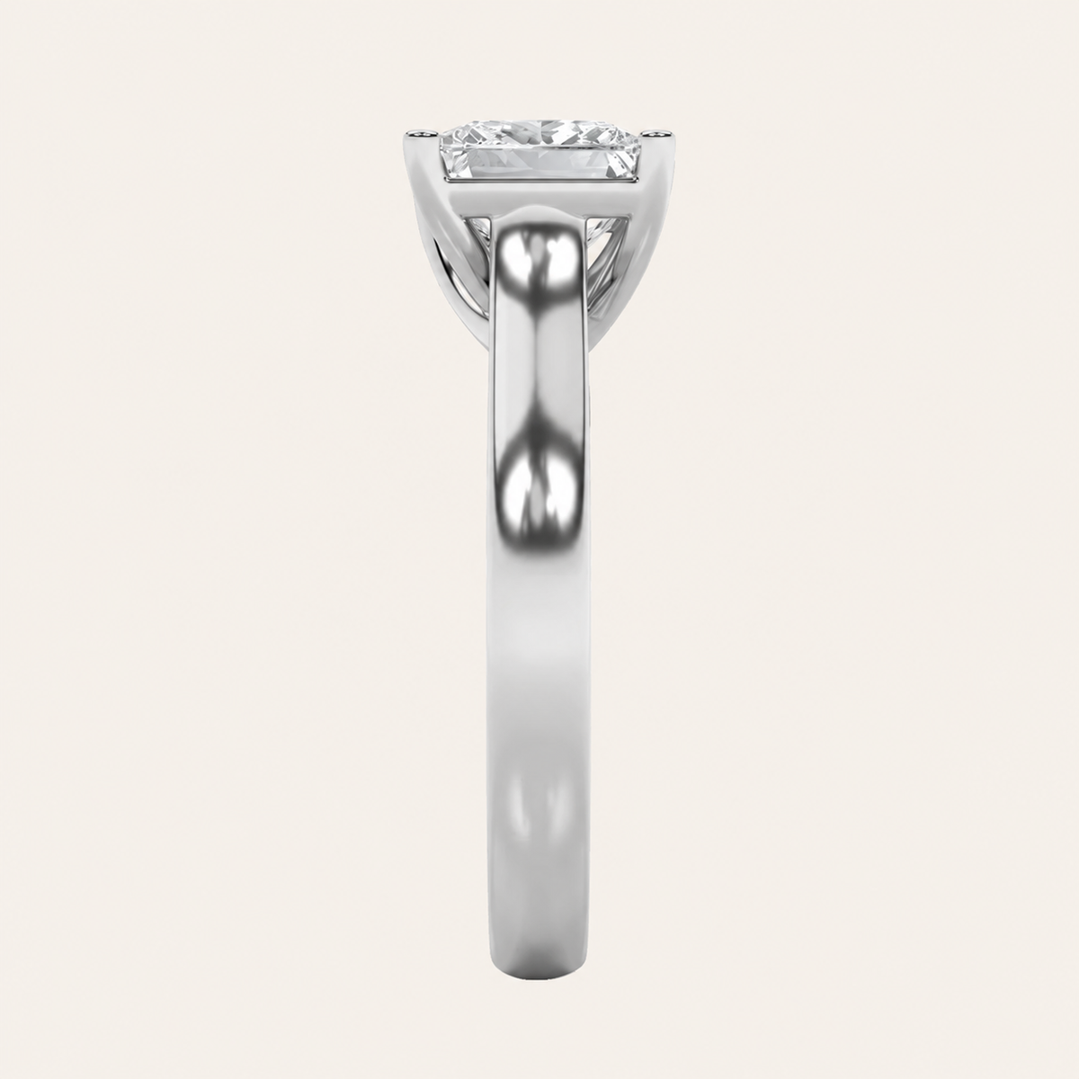 1CT Princess Cut Lab Grown Diamond Solitaire Ring