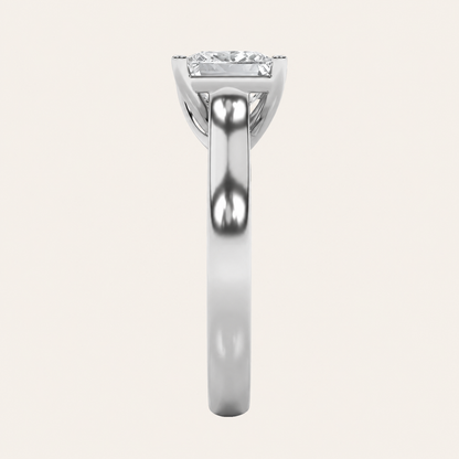 1CT Princess Cut Lab Grown Diamond Solitaire Ring