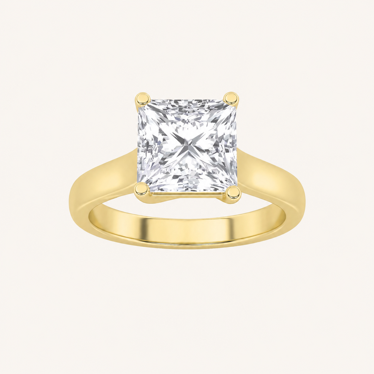 1CT Princess Cut Lab Grown Diamond Solitaire Ring
