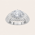 2CT Oval Cut Lab Grown Diamond East West Solitaire Ring
