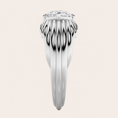2CT Oval Cut Lab Grown Diamond East West Solitaire Ring