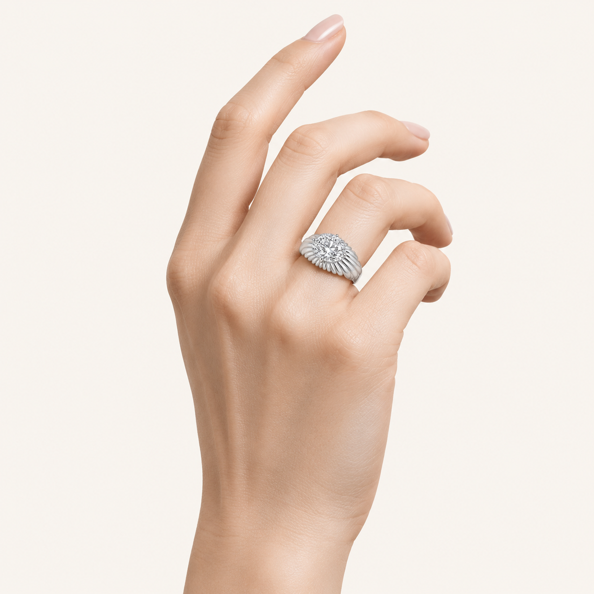 2CT Oval Cut Lab Grown Diamond East West Solitaire Ring