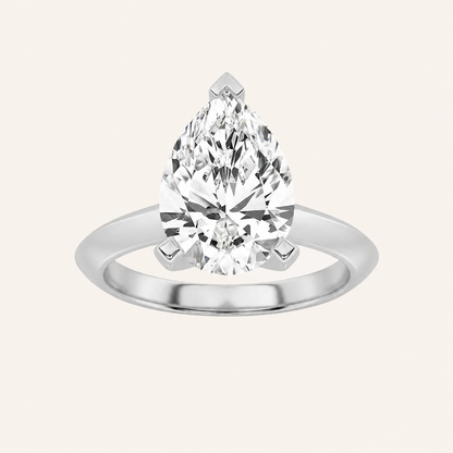 1CT Pear Cut Lab Grown Diamond Solitaire Ring