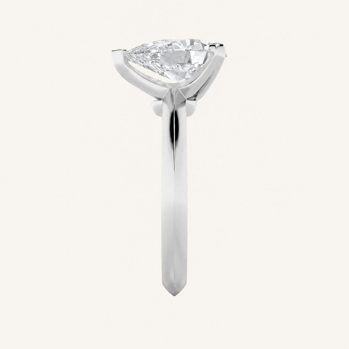 1CT Pear Cut Lab Grown Diamond Solitaire Ring