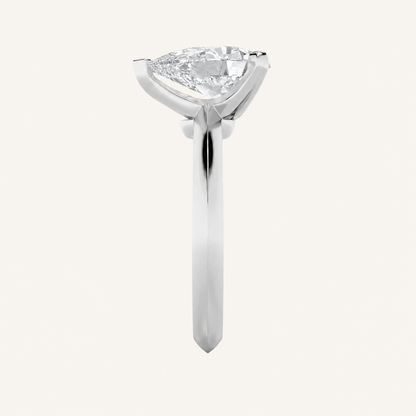 1CT Pear Cut Lab Grown Diamond Solitaire Ring