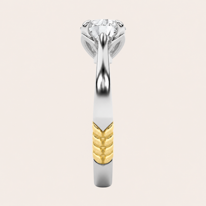 2CT Round Cut Lab Grown Diamond Two Tone Solitaire Ring